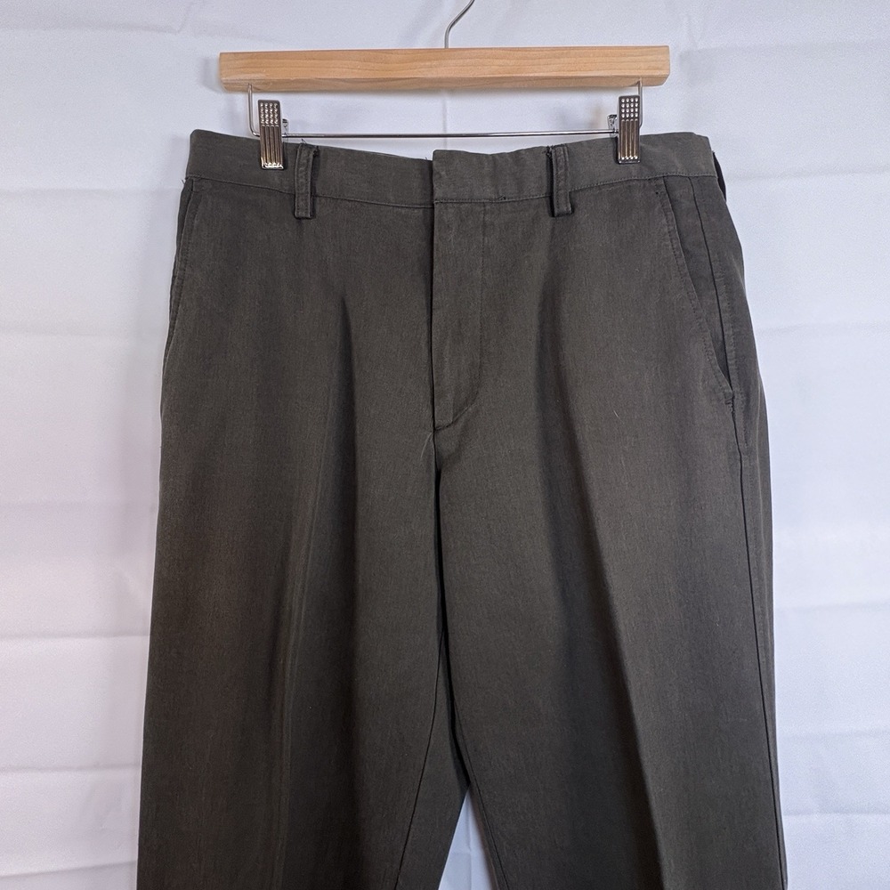 Dockers Pacific Collection Mens Khakis 34 Green Twill Straight Classic Flat 445